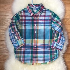 Crewcuts boys button down plaid shirt